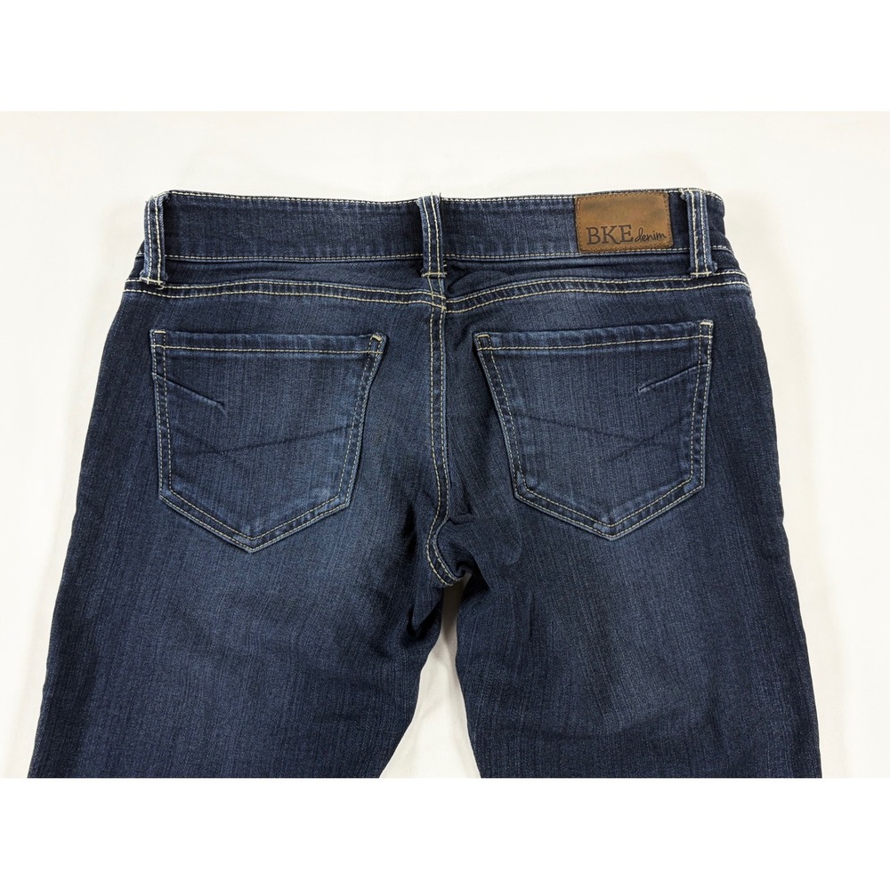 BKE Stella Low Rise Skinny Jeans 24L Stretch Cyber Y2K McBling Dark Wash Tall - Picture 4 of 11